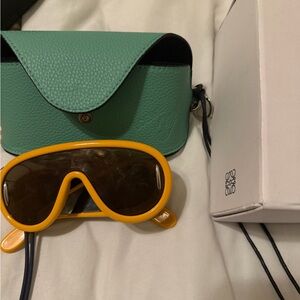 Loewe Yellow Sunglasses with Green Case